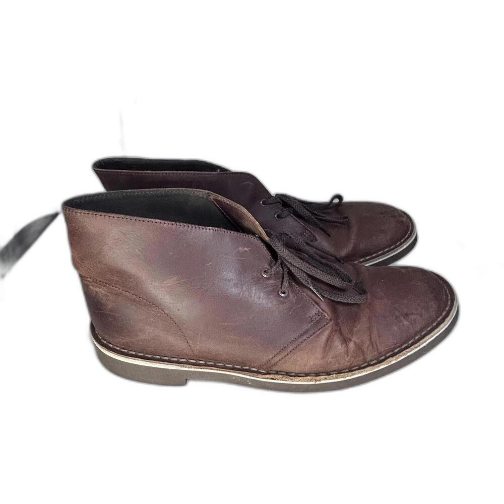 Clarks Bushacra‎ 3 Chukka Desert Boots Beeswax Brown Leather Boots Men's 12